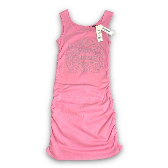 Juicy Couture Shirred Tank Dress in BarbieCore Pink - Picture 2 of 6